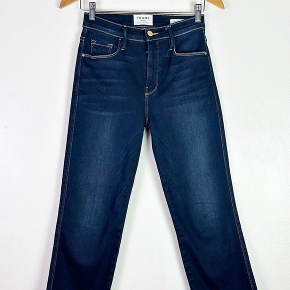FRAME Le Sylvie Slender High Rise Waist Straight Jeans 25 Cabana LSYCHS230 - Picture 2 of 10